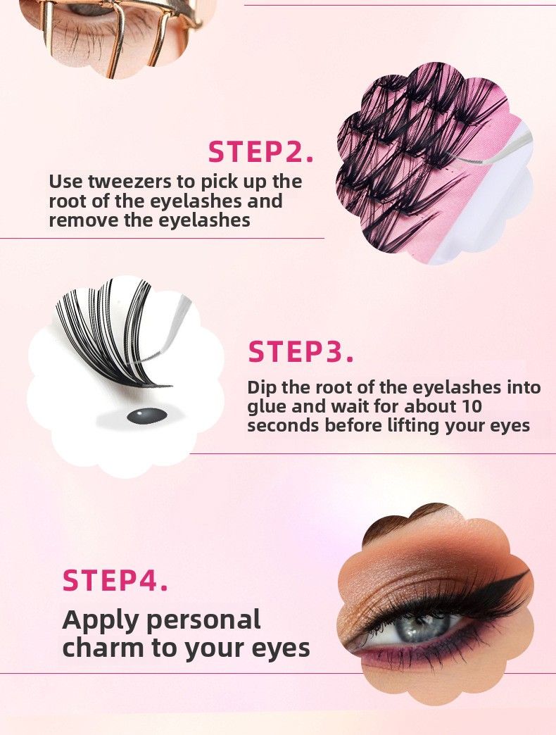 False Eyelashes Clusters, Includes 20 Clusters 10-16mm Mix Cluster Lashes, Natural Look Wispy Wisps, DIY Lash Extension Kit for Home