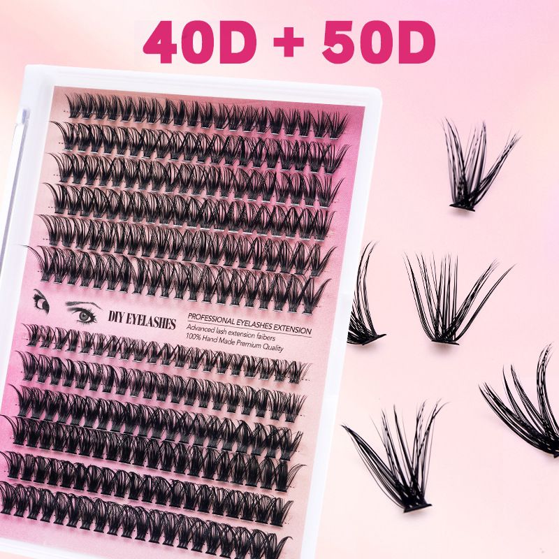 False Eyelashes Clusters, Includes 20 Clusters 10-16mm Mix Cluster Lashes, Natural Look Wispy Wisps, DIY Lash Extension Kit for Home