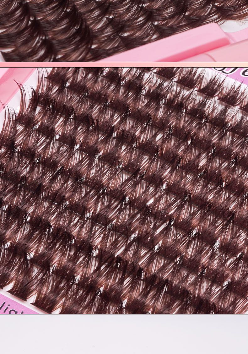 Golden Brown DIY False Eyelashes Thick D-warping Single Cluster Simulation Makeup Self-grafting Eyelash Suit Extension Kit DIY 280pcs Lash Clusters Eyelash Extension Kit, 12-18mm Individual