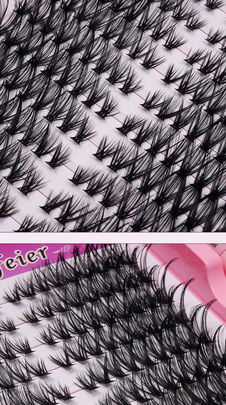 40P 80P Upgraded Self-grafting False Eyelashes D-warping Large Row Segmented Single-cluster DIY Eyelash Set 10 rows with large capacity glue tweezers set eyelashes combination 80D+40D