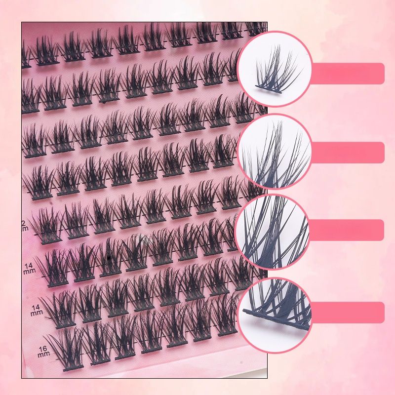 Thick False Eyelashes Segmented Single Cluster Self-grafting DIY Segmented false eyelash set, large capacity dense single cluster of false eyelashes