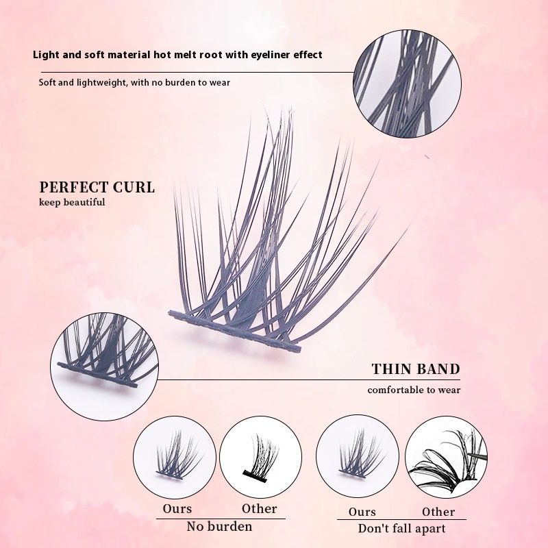 Thick False Eyelashes Segmented Single Cluster Self-grafting DIY Segmented false eyelash set, large capacity dense single cluster of false eyelashes