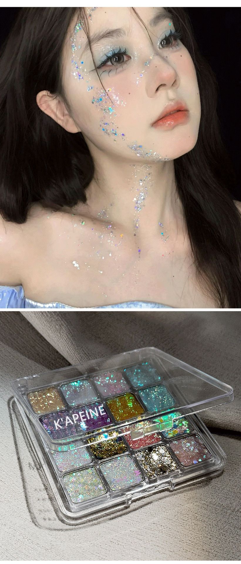 164Color Pro Pallet - Holographic Body Glitter Gel for Body, Face, Hair - Vegan & Cruelty Free - Electric Bliss Beauty (24 Pack)