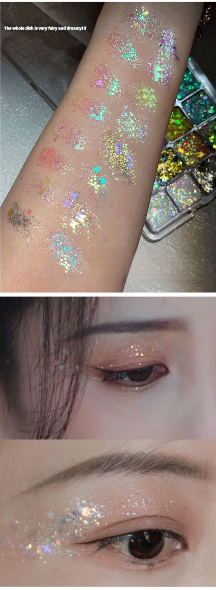 164Color Pro Pallet - Holographic Body Glitter Gel for Body, Face, Hair - Vegan & Cruelty Free - Electric Bliss Beauty (24 Pack)