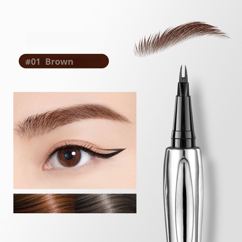 A.M.G New Waterproof Natural Eyebrow Pen Four-claw Eye Brow Tint Fork Tip Eyebrow Tattoo Pencil waterproof and sweat-proof natural stereoscopic wild eyebrow eyeliner is a multi-purpose eyebrow pencil.