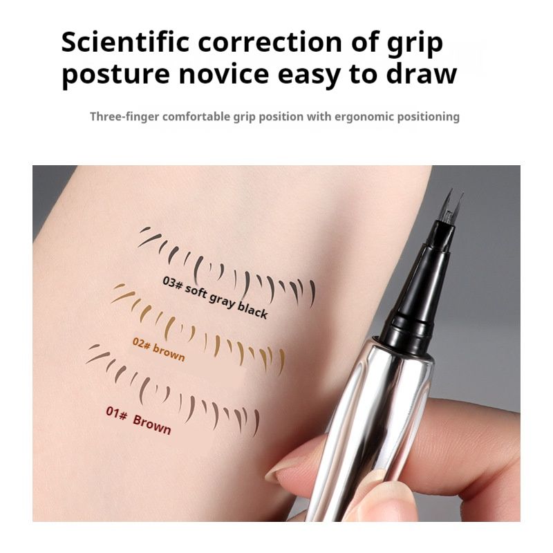 A.M.G New Waterproof Natural Eyebrow Pen Four-claw Eye Brow Tint Fork Tip Eyebrow Tattoo Pencil waterproof and sweat-proof natural stereoscopic wild eyebrow eyeliner is a multi-purpose eyebrow pencil.