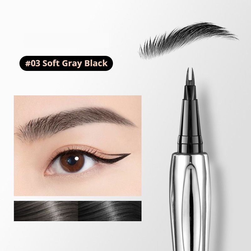 A.M.G New Waterproof Natural Eyebrow Pen Four-claw Eye Brow Tint Fork Tip Eyebrow Tattoo Pencil waterproof and sweat-proof natural stereoscopic wild eyebrow eyeliner is a multi-purpose eyebrow pencil.