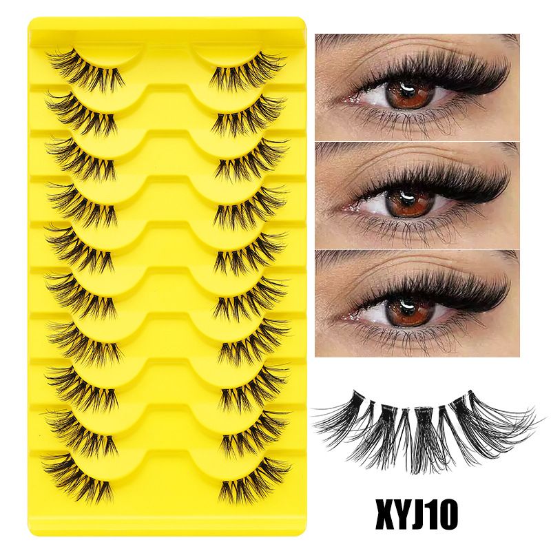 DINGSEN false eyelashes 10 pairs of eyelash eyelash without stalk 3D False Eyelashes Faux Mink Lashes Thick Natural Soft Eyelash Extension cils Dramatic Volume Long Lashes