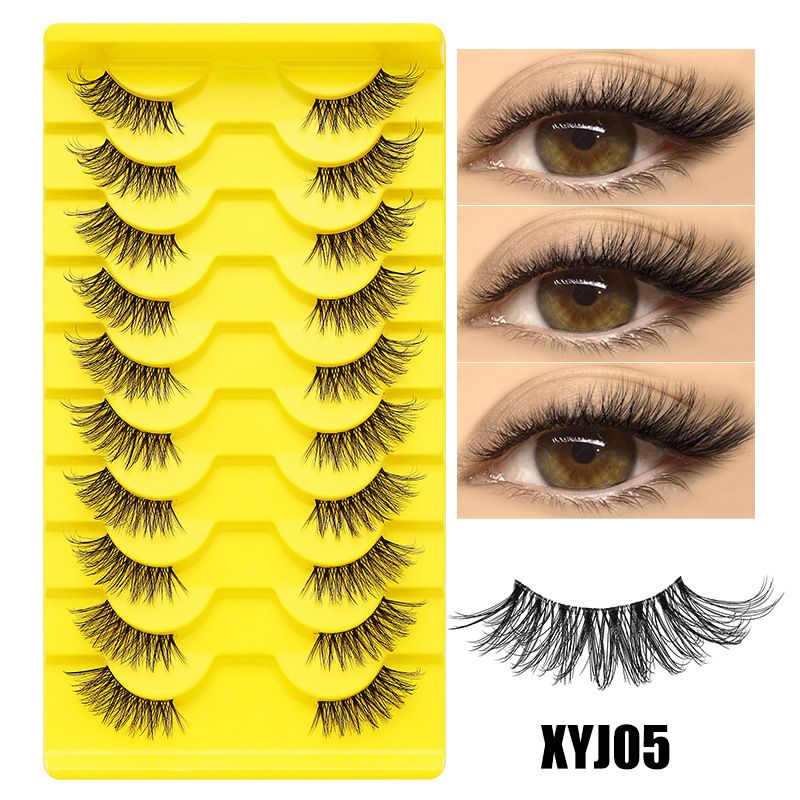 DINGSEN false eyelashes 10 pairs of eyelash eyelash without stalk 3D False Eyelashes Faux Mink Lashes Thick Natural Soft Eyelash Extension cils Dramatic Volume Long Lashes
