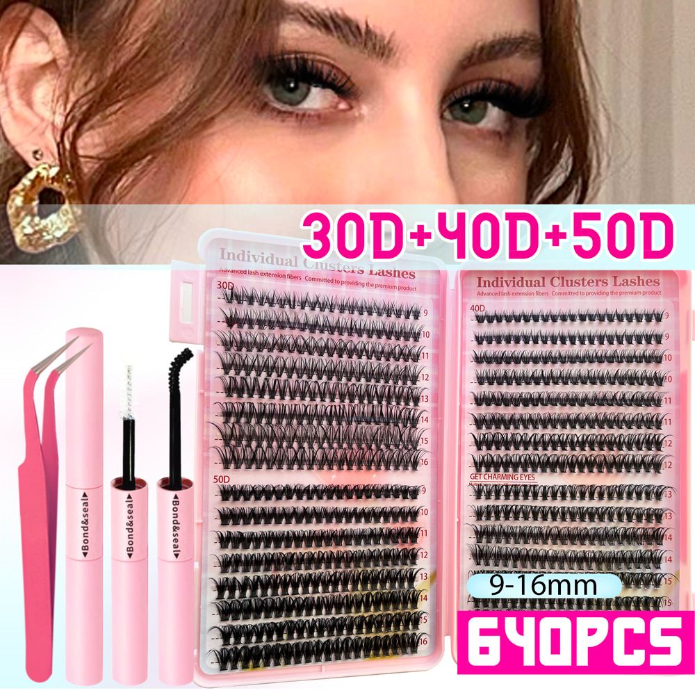 False eyelashes DIY single cluster 80P thick curling and the United States hot melt 30P40P32-row false eyelash glue set 60P80P thick segmented eyelashes 30P40P50P mixed eyelash natural large-capacity