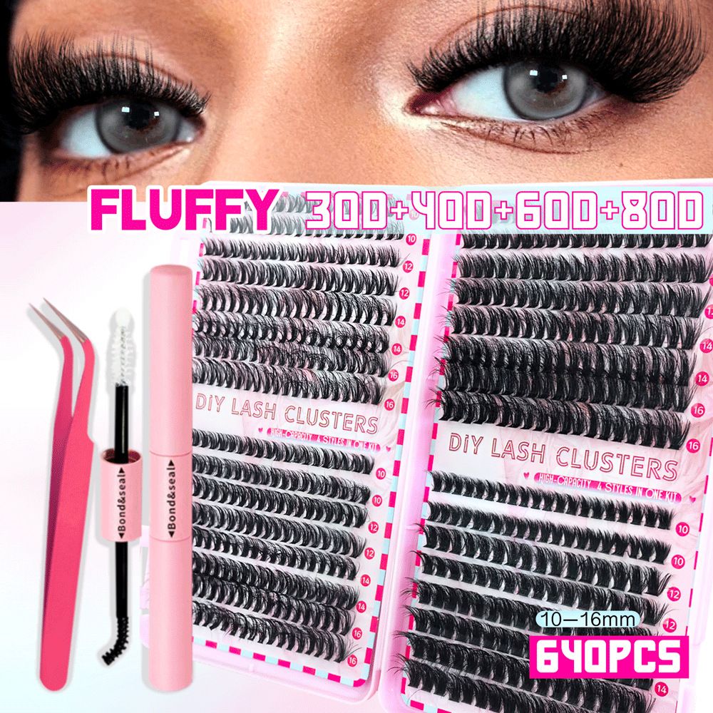 False eyelashes DIY single cluster 80P thick curling and the United States hot melt 30P40P32-row false eyelash glue set 60P80P thick segmented eyelashes 30P40P50P mixed eyelash natural large-capacity
