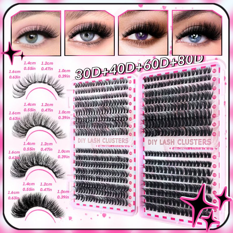 False eyelashes DIY single cluster 80P thick curling and the United States hot melt 30P40P32-row false eyelash glue set 60P80P thick segmented eyelashes 30P40P50P mixed eyelash natural large-capacity