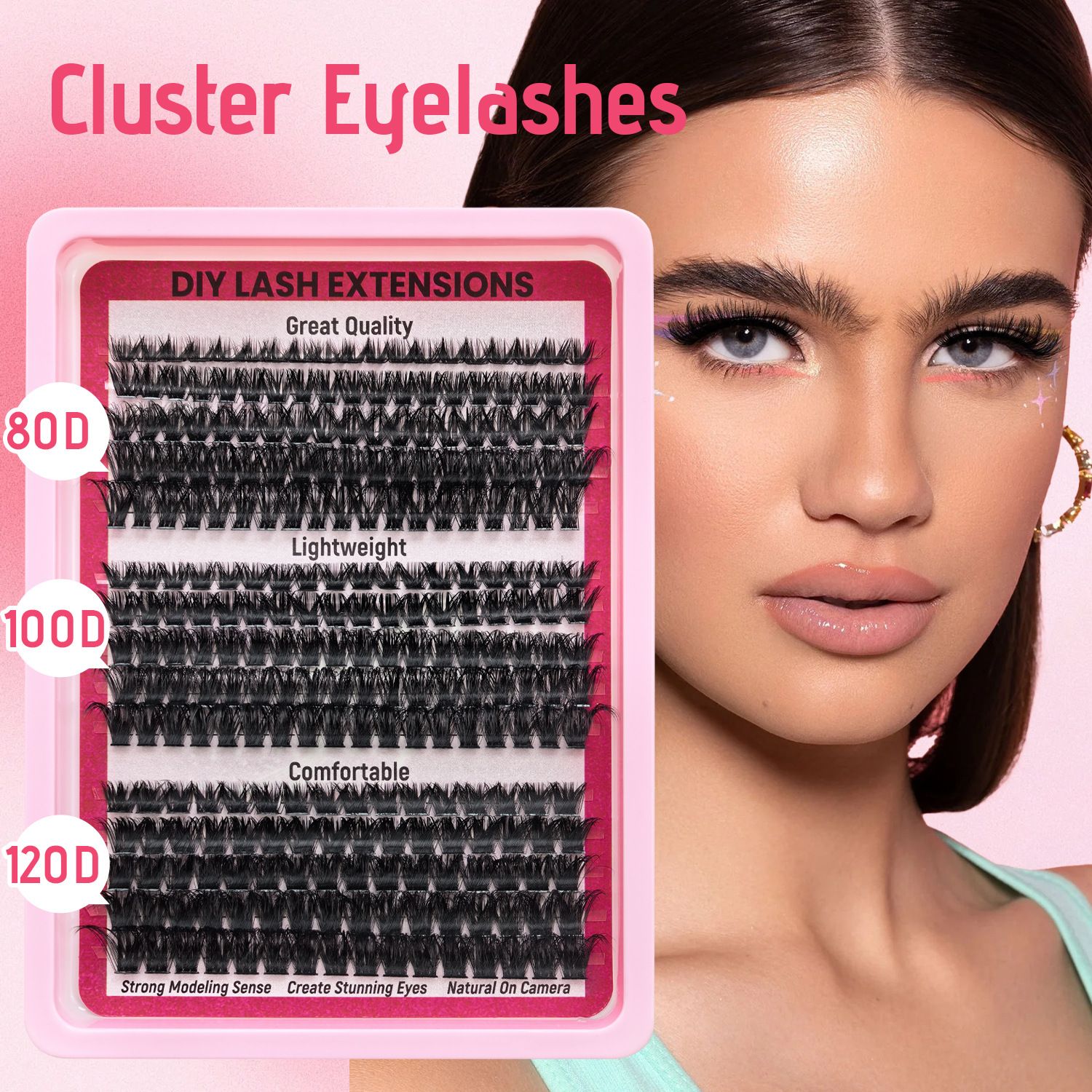 80D/100D/120D Hot-melt Multi-hairs Natural Female Eyelashes Thick False Eyelashes clusters False eyelashes Natural thick false eyelashes