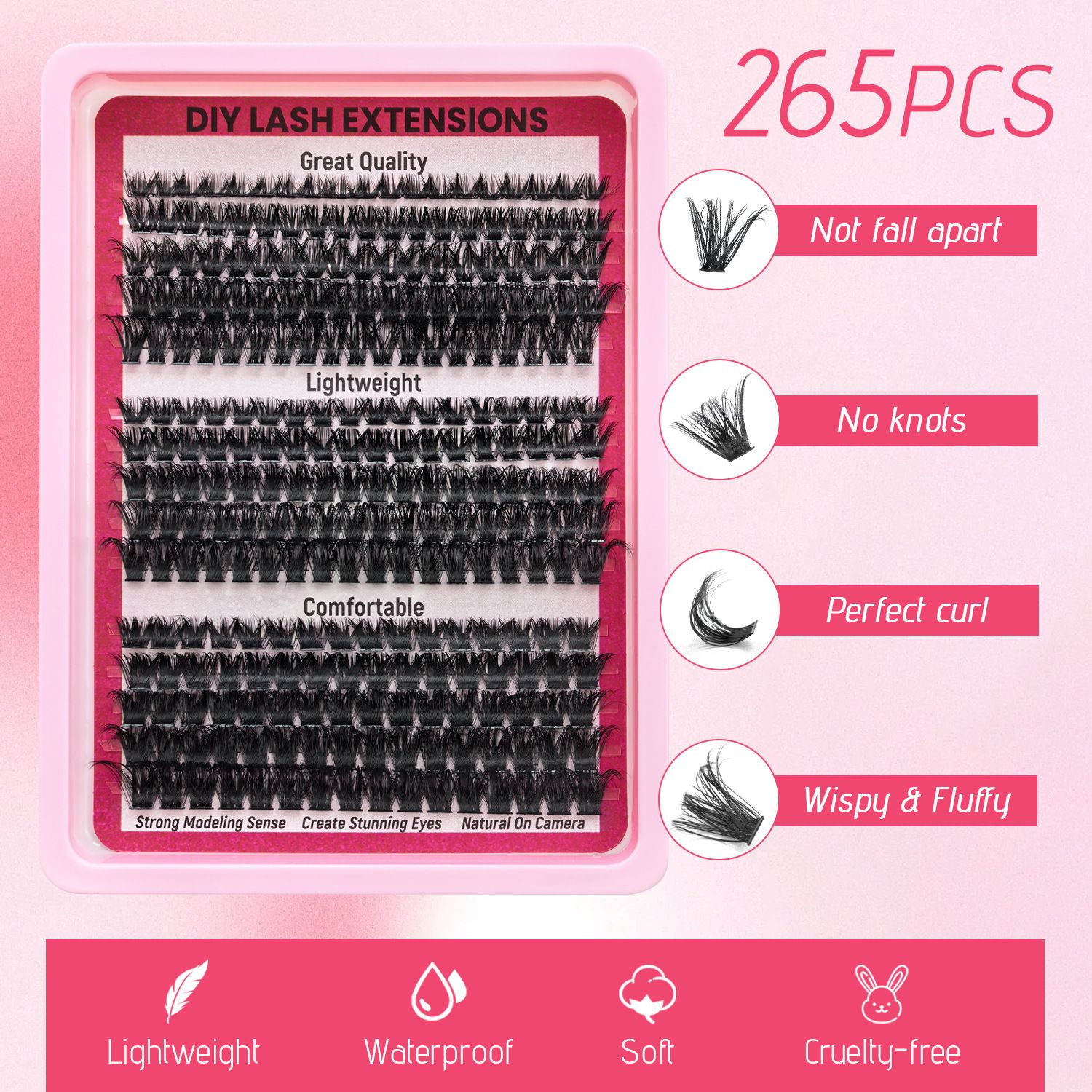 80D/100D/120D Hot-melt Multi-hairs Natural Female Eyelashes Thick False Eyelashes clusters False eyelashes Natural thick false eyelashes view 4