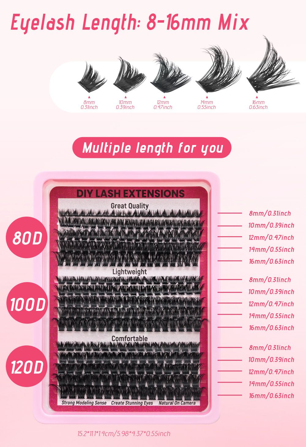 80D/100D/120D Hot-melt Multi-hairs Natural Female Eyelashes Thick False Eyelashes clusters False eyelashes Natural thick false eyelashes view 9