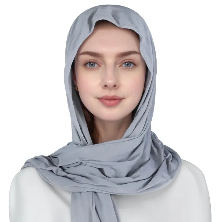 Jersey solid color milk silk scarf female classic Joker modal long scarf monochrome scarf women hat muslim braid head scarf turban head wrap ramadan hair loss islamic headwear arab fashion