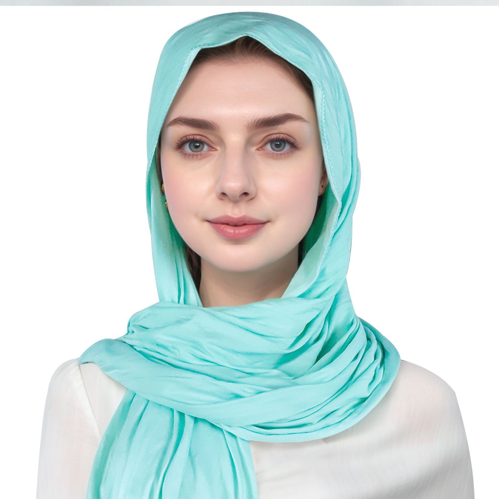 Jersey solid color milk silk scarf female classic Joker modal long scarf monochrome scarf women hat muslim braid head scarf turban head wrap ramadan hair loss islamic headwear arab fashion