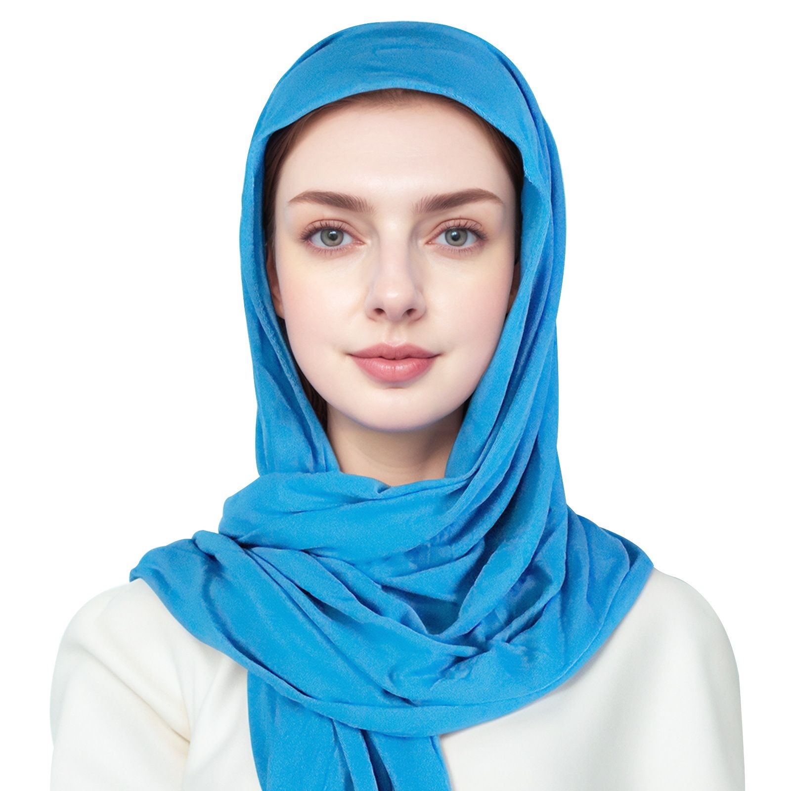 Jersey solid color milk silk scarf female classic Joker modal long scarf monochrome scarf women hat muslim braid head scarf turban head wrap ramadan hair loss islamic headwear arab fashion