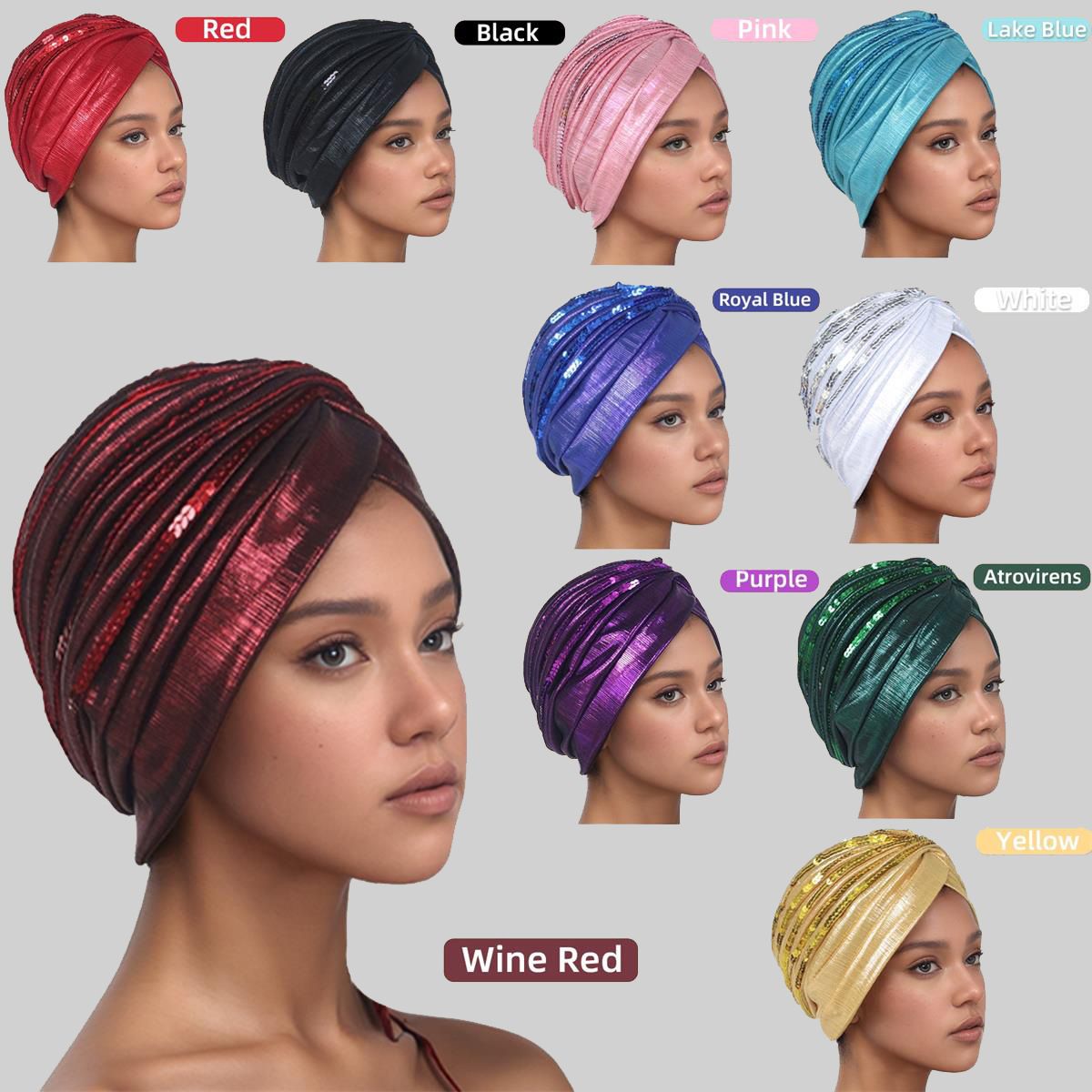 Traditional South American Muslim black hooded hat embroidered nail drill leisure hooded hat cotton solid folds muslim turban scarf women islamic inner hijab caps Arab wrap head hats mujer
