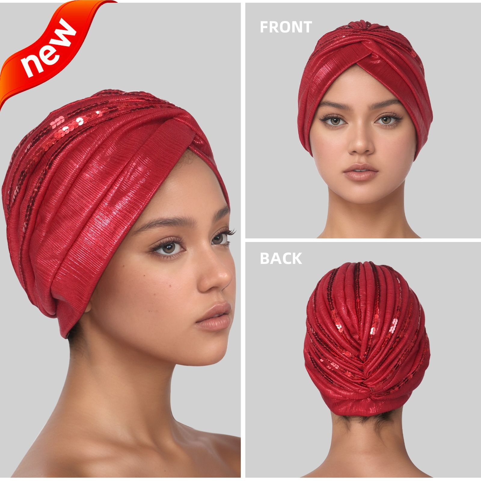 Traditional South American Muslim black hooded hat embroidered nail drill leisure hooded hat cotton solid folds muslim turban scarf women islamic inner hijab caps Arab wrap head hats mujer