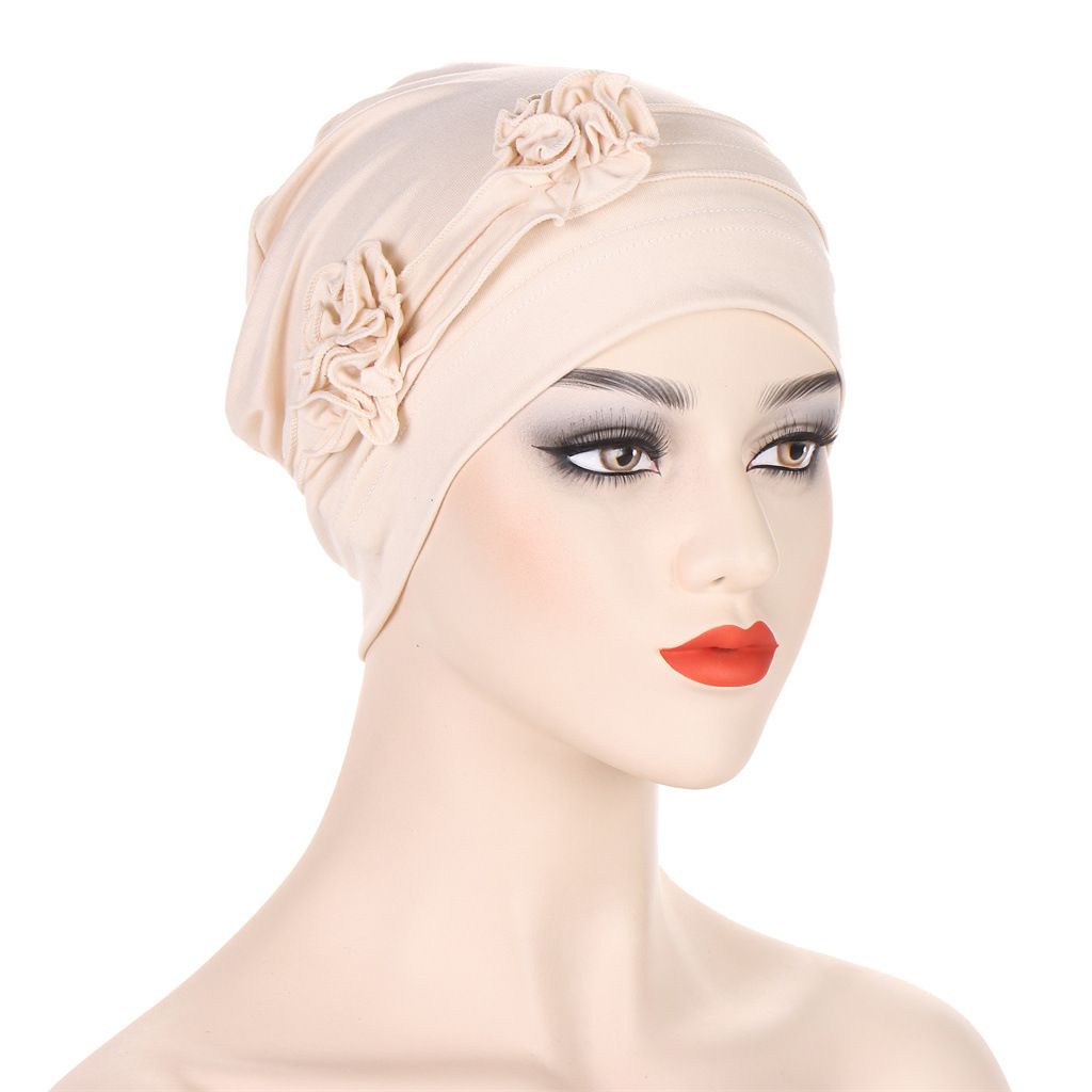 9 Colors Muslim Women Elastic Turban Beanie Soft Cotton Hijab Hat Cap Women Headscarf Hat Sleeping Bonnet Night Sleep Hair Caps Silky Bonnet Satin Adjust Head Cover Hat For Curly Springy Hair Styling