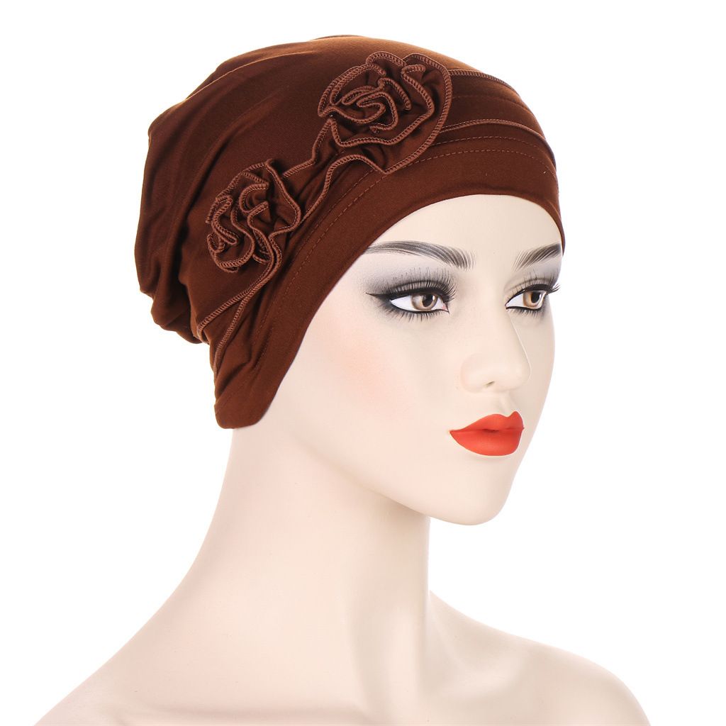 9 Colors Muslim Women Elastic Turban Beanie Soft Cotton Hijab Hat Cap Women Headscarf Hat Sleeping Bonnet Night Sleep Hair Caps Silky Bonnet Satin Adjust Head Cover Hat For Curly Springy Hair Styling