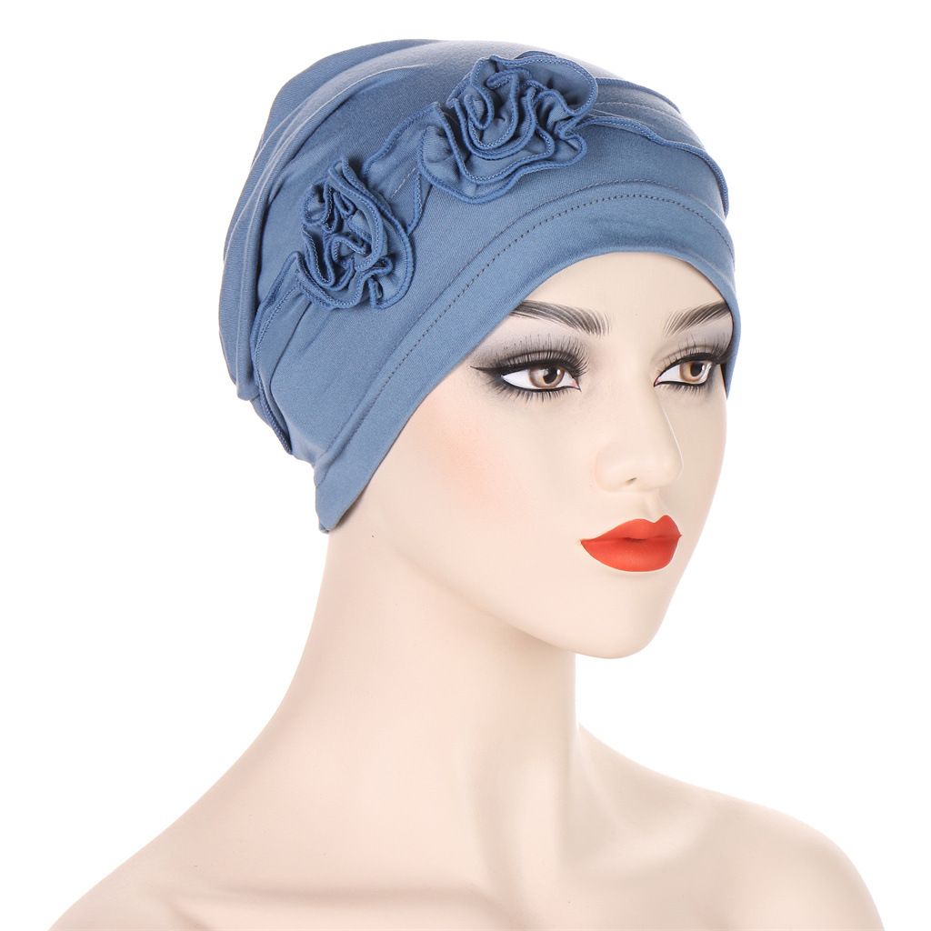 9 Colors Muslim Women Elastic Turban Beanie Soft Cotton Hijab Hat Cap Women Headscarf Hat Sleeping Bonnet Night Sleep Hair Caps Silky Bonnet Satin Adjust Head Cover Hat For Curly Springy Hair Styling