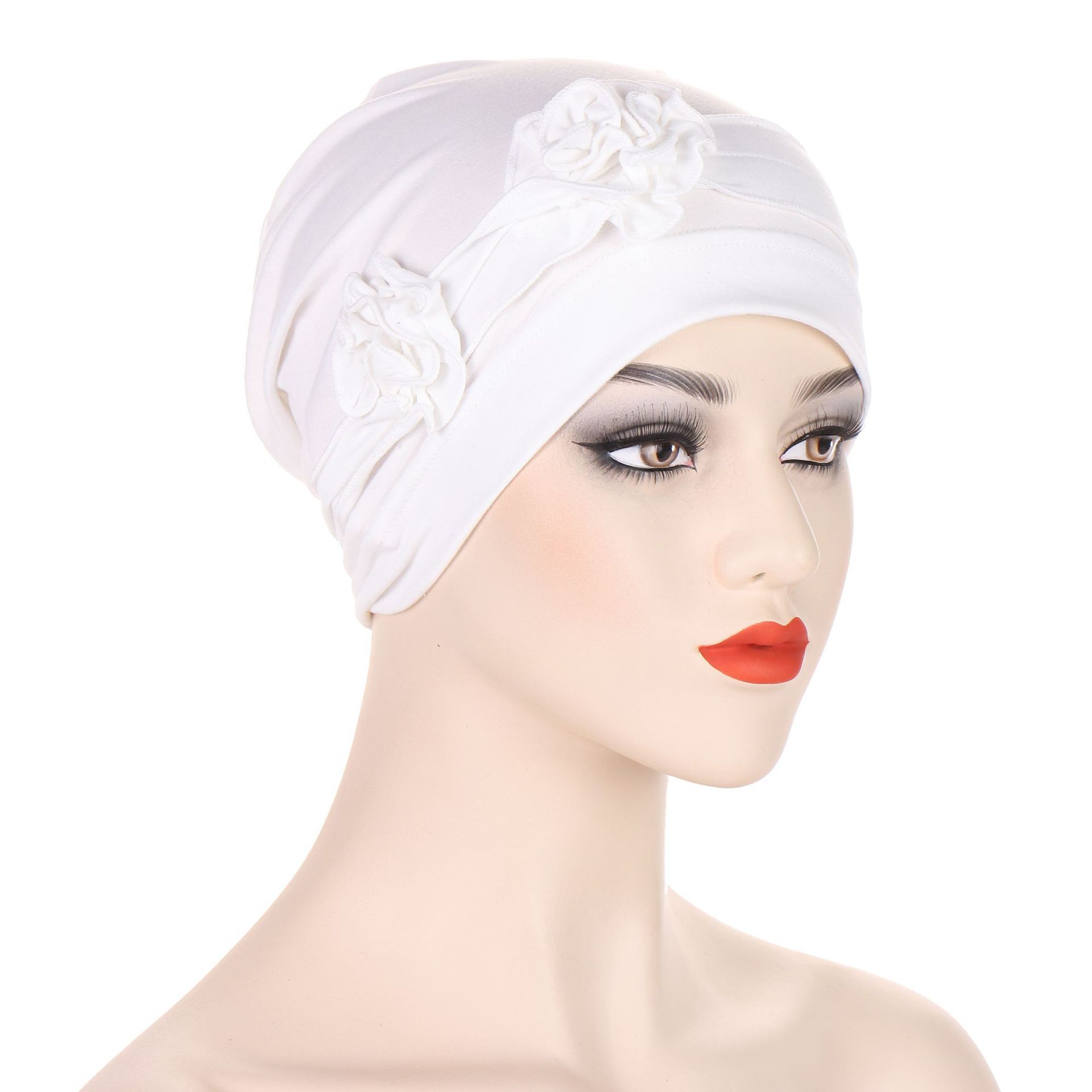 9 Colors Muslim Women Elastic Turban Beanie Soft Cotton Hijab Hat Cap Women Headscarf Hat Sleeping Bonnet Night Sleep Hair Caps Silky Bonnet Satin Adjust Head Cover Hat For Curly Springy Hair Styling