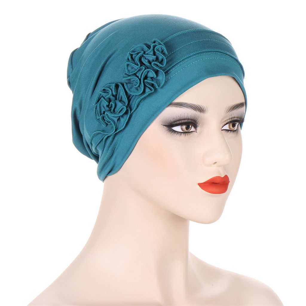 9 Colors Muslim Women Elastic Turban Beanie Soft Cotton Hijab Hat Cap Women Headscarf Hat Sleeping Bonnet Night Sleep Hair Caps Silky Bonnet Satin Adjust Head Cover Hat For Curly Springy Hair Styling