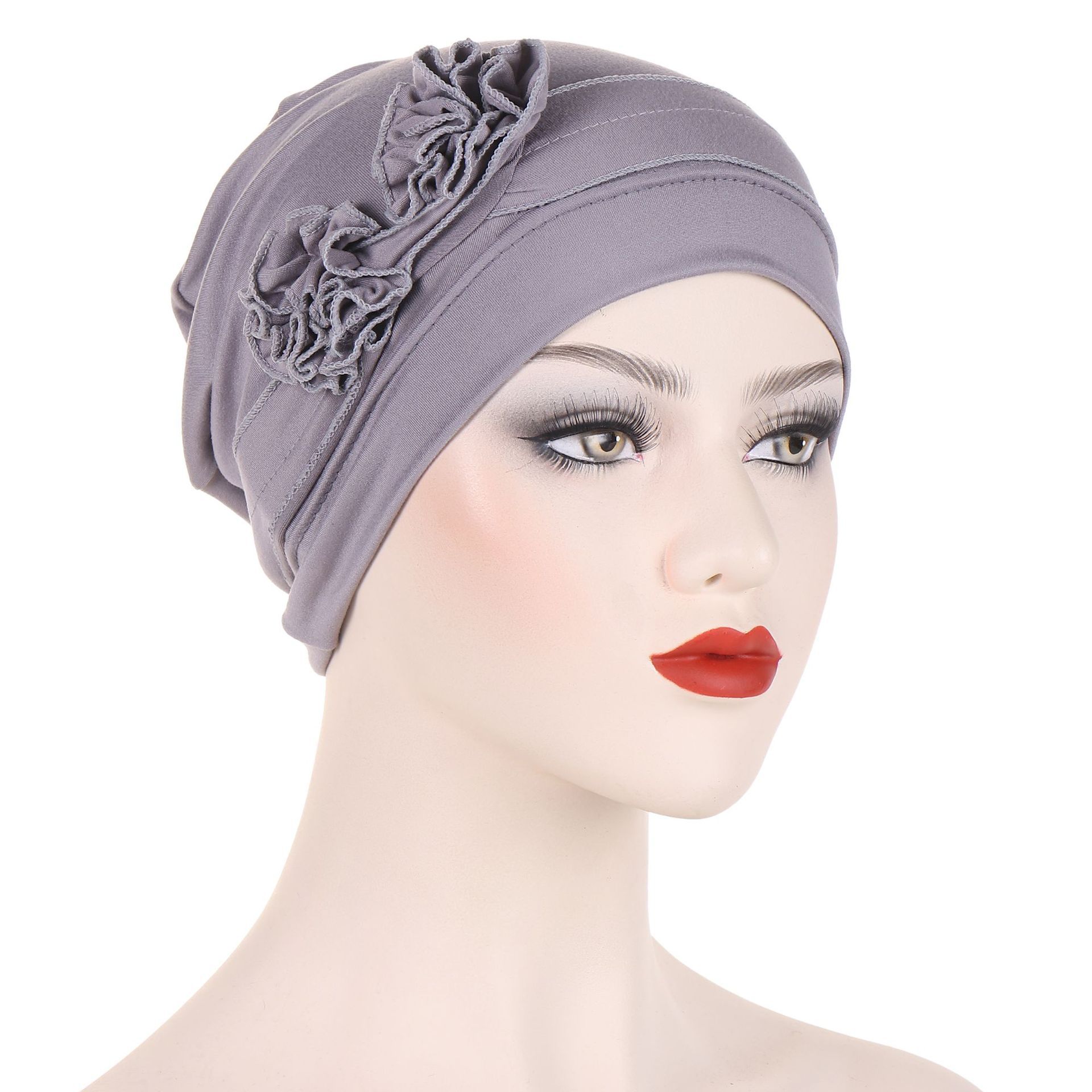 9 Colors Muslim Women Elastic Turban Beanie Soft Cotton Hijab Hat Cap Women Headscarf Hat Sleeping Bonnet Night Sleep Hair Caps Silky Bonnet Satin Adjust Head Cover Hat For Curly Springy Hair Styling