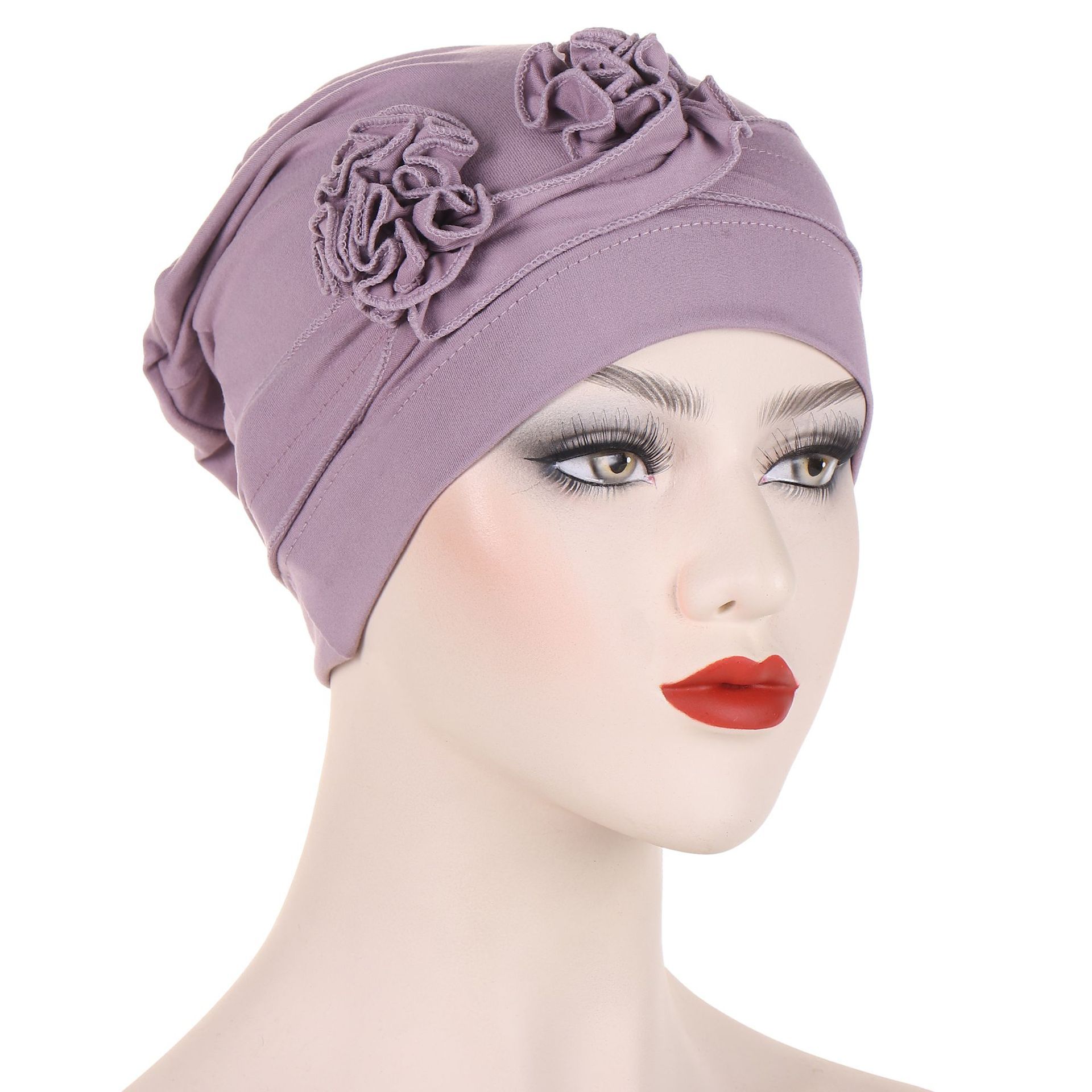9 Colors Muslim Women Elastic Turban Beanie Soft Cotton Hijab Hat Cap Women Headscarf Hat Sleeping Bonnet Night Sleep Hair Caps Silky Bonnet Satin Adjust Head Cover Hat For Curly Springy Hair Styling