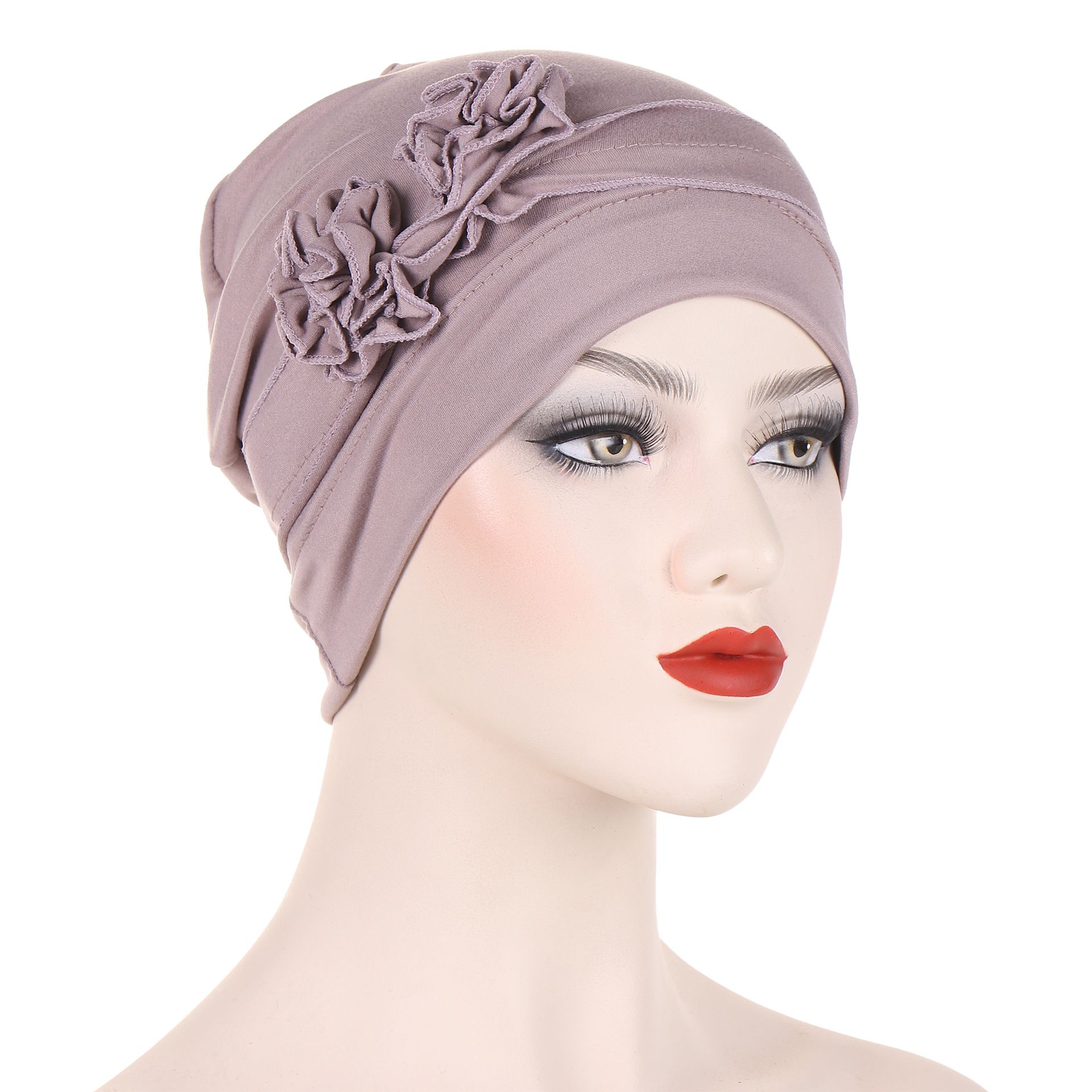 9 Colors Muslim Women Elastic Turban Beanie Soft Cotton Hijab Hat Cap Women Headscarf Hat Sleeping Bonnet Night Sleep Hair Caps Silky Bonnet Satin Adjust Head Cover Hat For Curly Springy Hair Styling