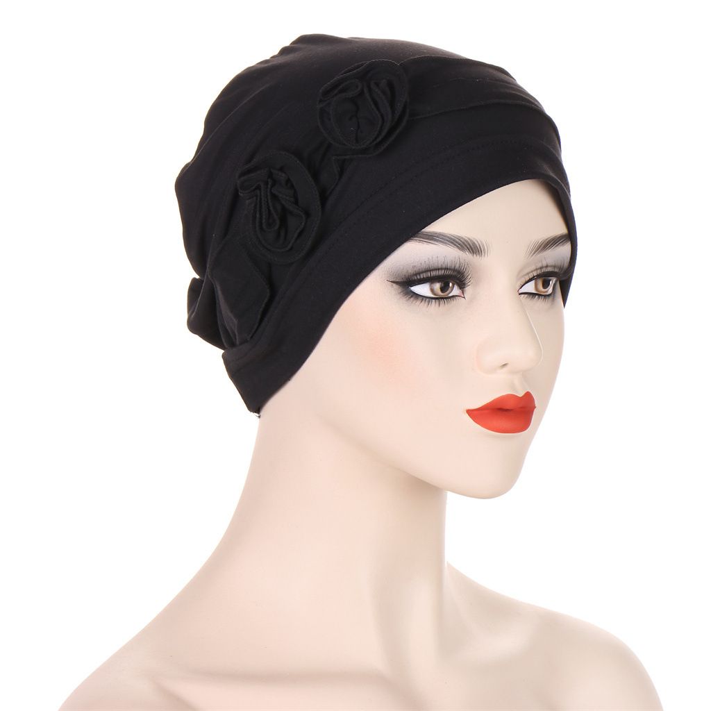 9 Colors Muslim Women Elastic Turban Beanie Soft Cotton Hijab Hat Cap Women Headscarf Hat Sleeping Bonnet Night Sleep Hair Caps Silky Bonnet Satin Adjust Head Cover Hat For Curly Springy Hair Styling