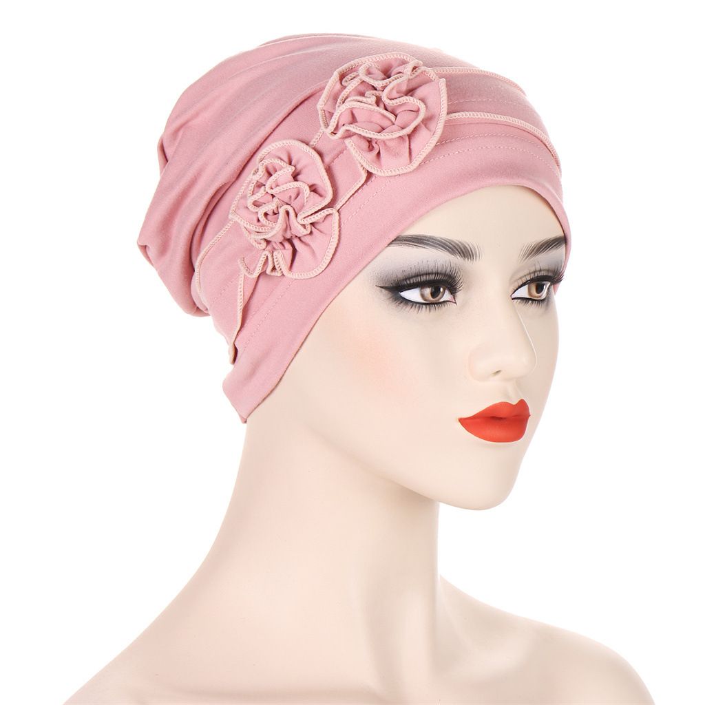9 Colors Muslim Women Elastic Turban Beanie Soft Cotton Hijab Hat Cap Women Headscarf Hat Sleeping Bonnet Night Sleep Hair Caps Silky Bonnet Satin Adjust Head Cover Hat For Curly Springy Hair Styling
