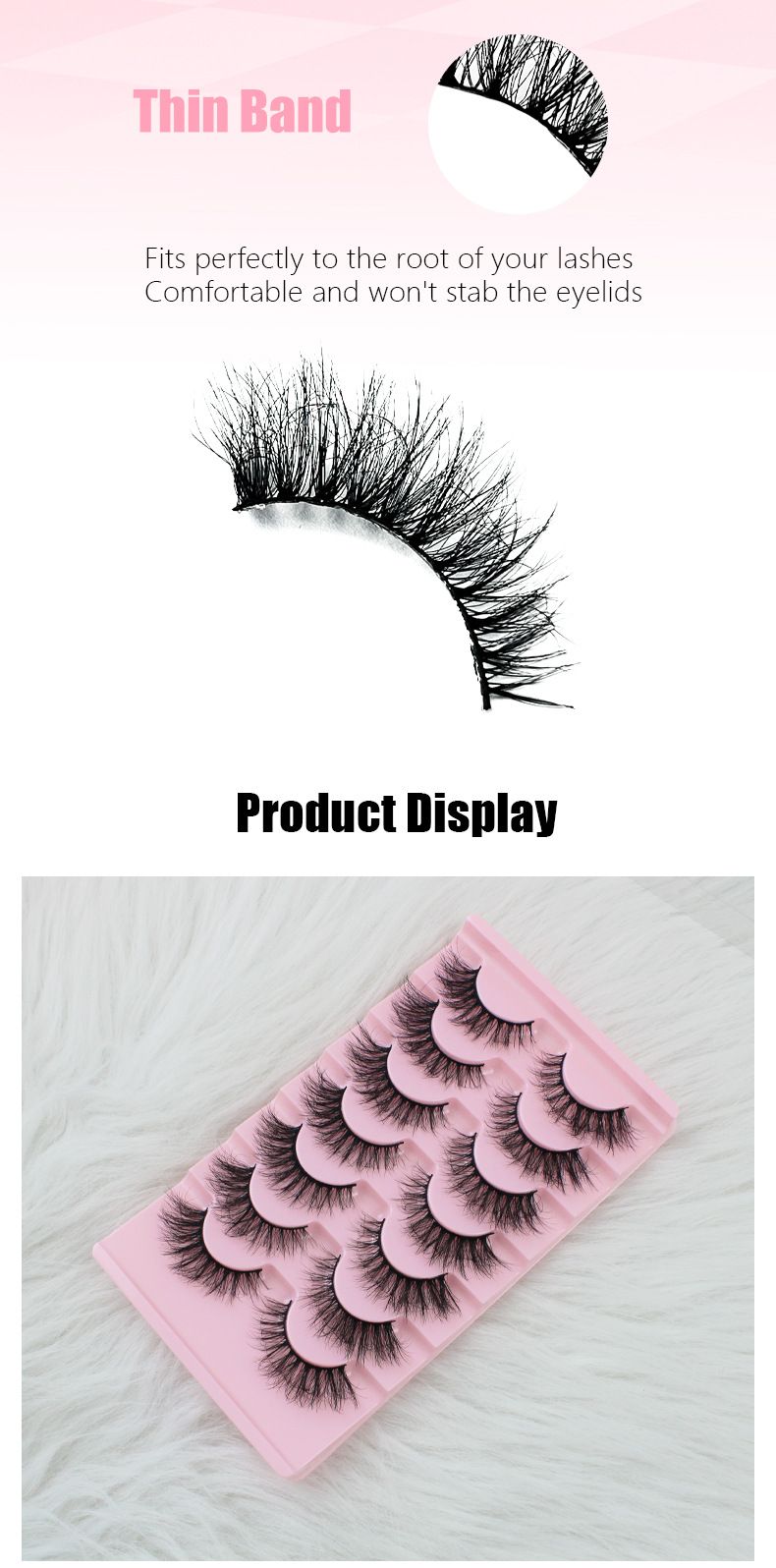 Wispy False Eyelashes Natural Look Short Mink Lashes 3D Faux Mink Eyelashes 7 Pairs Pack