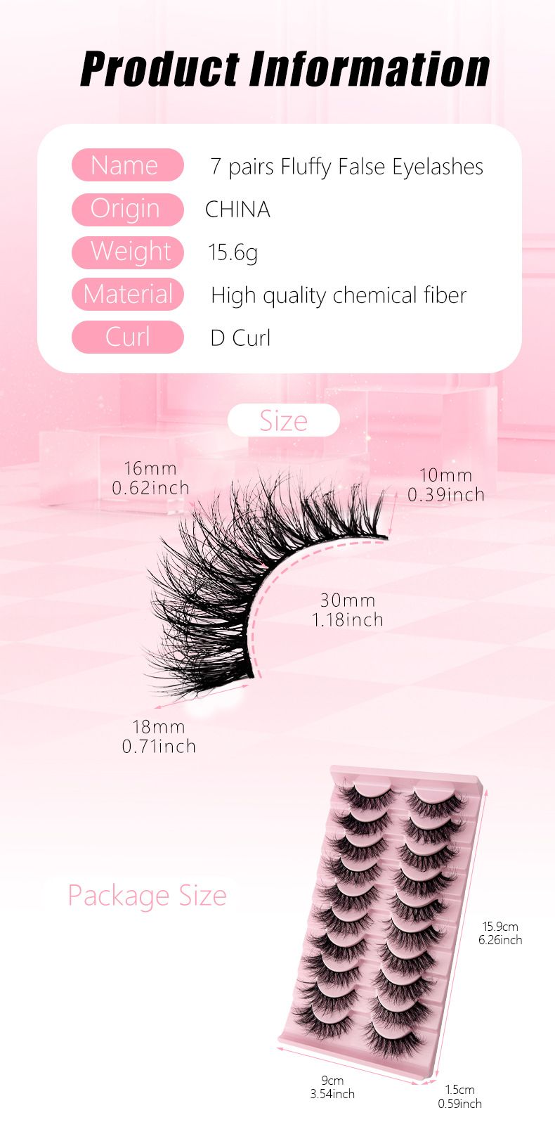 Wispy False Eyelashes Natural Look Short Mink Lashes 3D Faux Mink Eyelashes 7 Pairs Pack