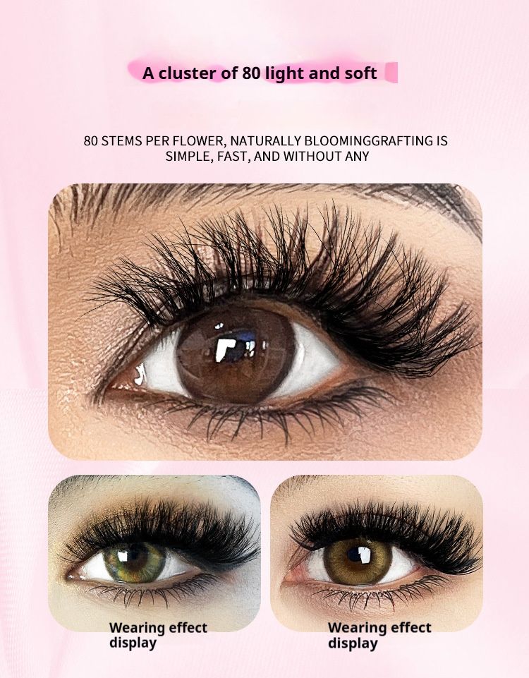 DIY Fake Eyelashes Extension Kit false eyelashes Eyes Makeup Super Soft Full Dense Lashes Natural Cosmetics Make-up forFluffy 5D effect hot melt false eyelashes 60D80D wild thick soft false eyelashes.