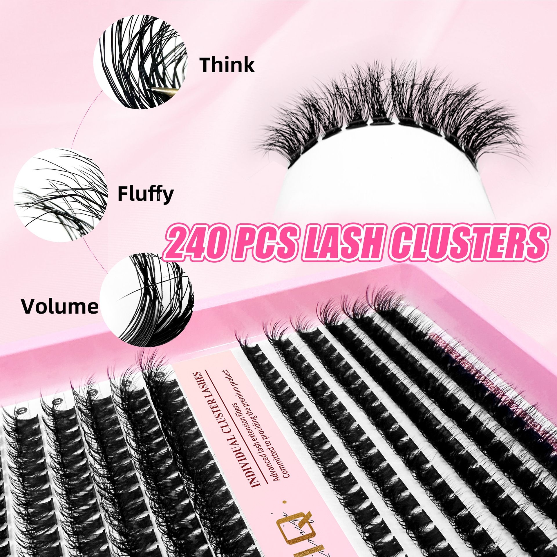 DIY Fake Eyelashes Extension Kit false eyelashes Eyes Makeup Super Soft Full Dense Lashes Natural Cosmetics Make-up forFluffy 5D effect hot melt false eyelashes 60D80D wild thick soft false eyelashes.
