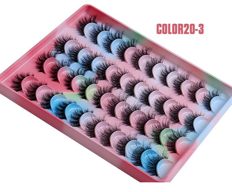 Lashes Mink False Eyelashes 20MM Long Dramatic Fake Eye Lashes， 5D Wispy Eyelashes Russian Strip Lashes Multipack 20 Pairs