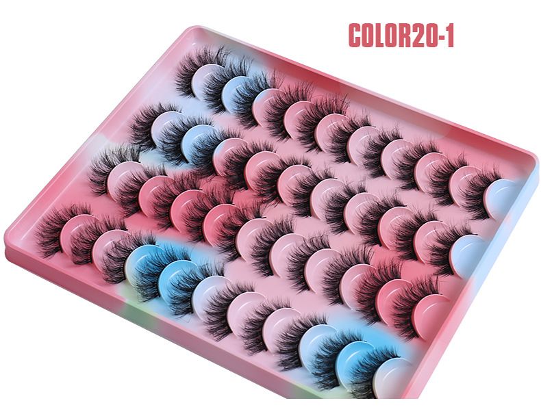 Lashes Mink False Eyelashes 20MM Long Dramatic Fake Eye Lashes， 5D Wispy Eyelashes Russian Strip Lashes Multipack 20 Pairs