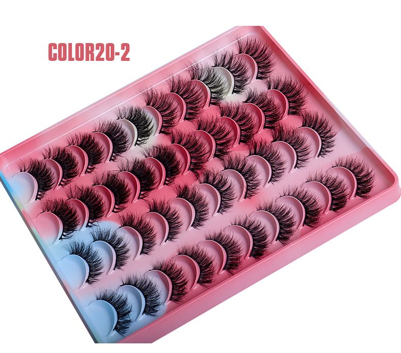 Lashes Mink False Eyelashes 20MM Long Dramatic Fake Eye Lashes， 5D Wispy Eyelashes Russian Strip Lashes Multipack 20 Pairs