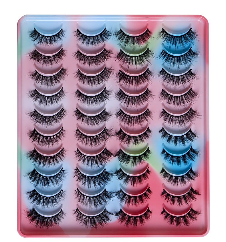 Lashes Mink False Eyelashes 20MM Long Dramatic Fake Eye Lashes， 5D Wispy Eyelashes Russian Strip Lashes Multipack 20 Pairs