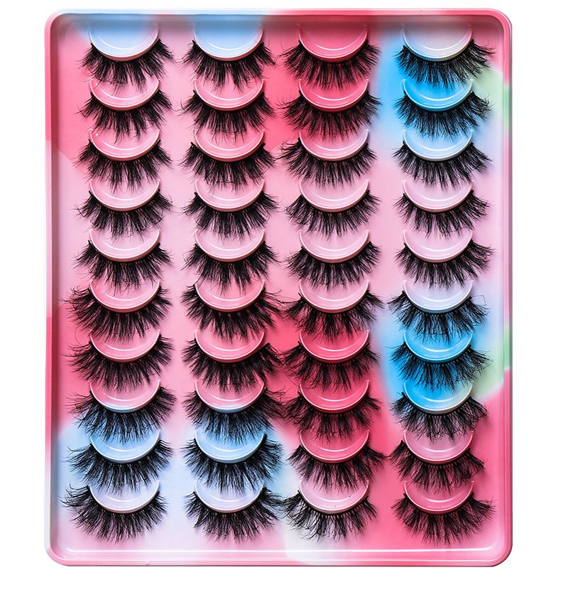 Lashes Mink False Eyelashes 20MM Long Dramatic Fake Eye Lashes， 5D Wispy Eyelashes Russian Strip Lashes Multipack 20 Pairs