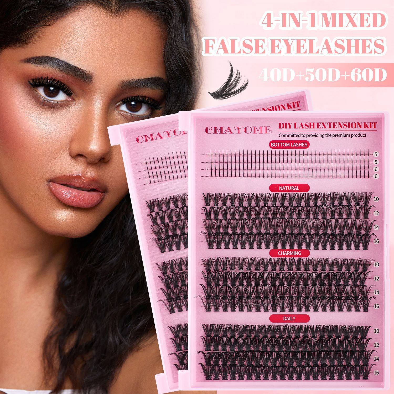 Eyelash Clusters Bottom Lash Clusters with Spikes 400Pcs Cluster Eyelash Extensions Wispy Lash Extension DIY Individua Manga Eyelash Extension(50D+60D+80D+100D)
