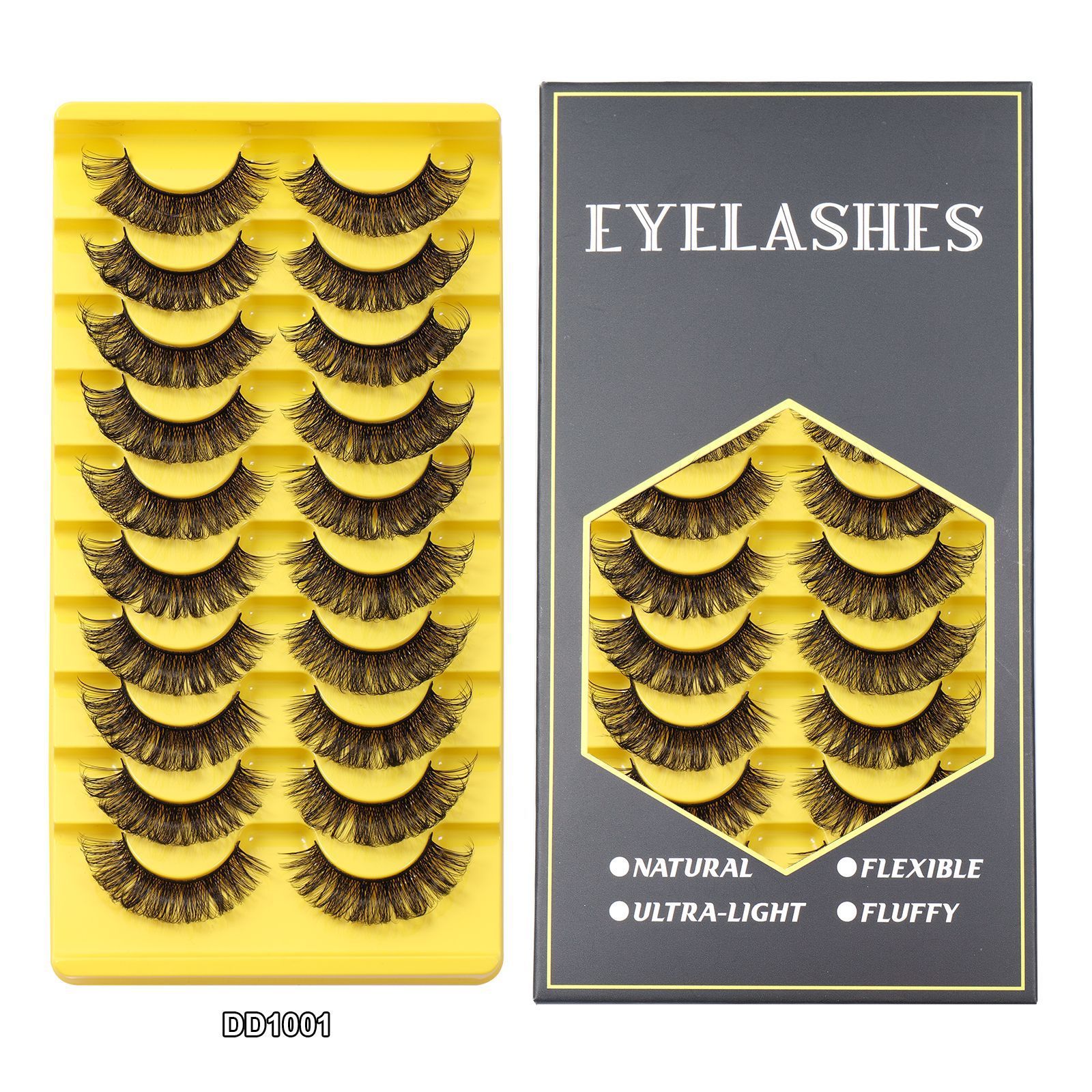 3D Mink Faux Curly and Fluffy Beautiful Natural Looking Lashes False Lashes 10 Pairs Pack