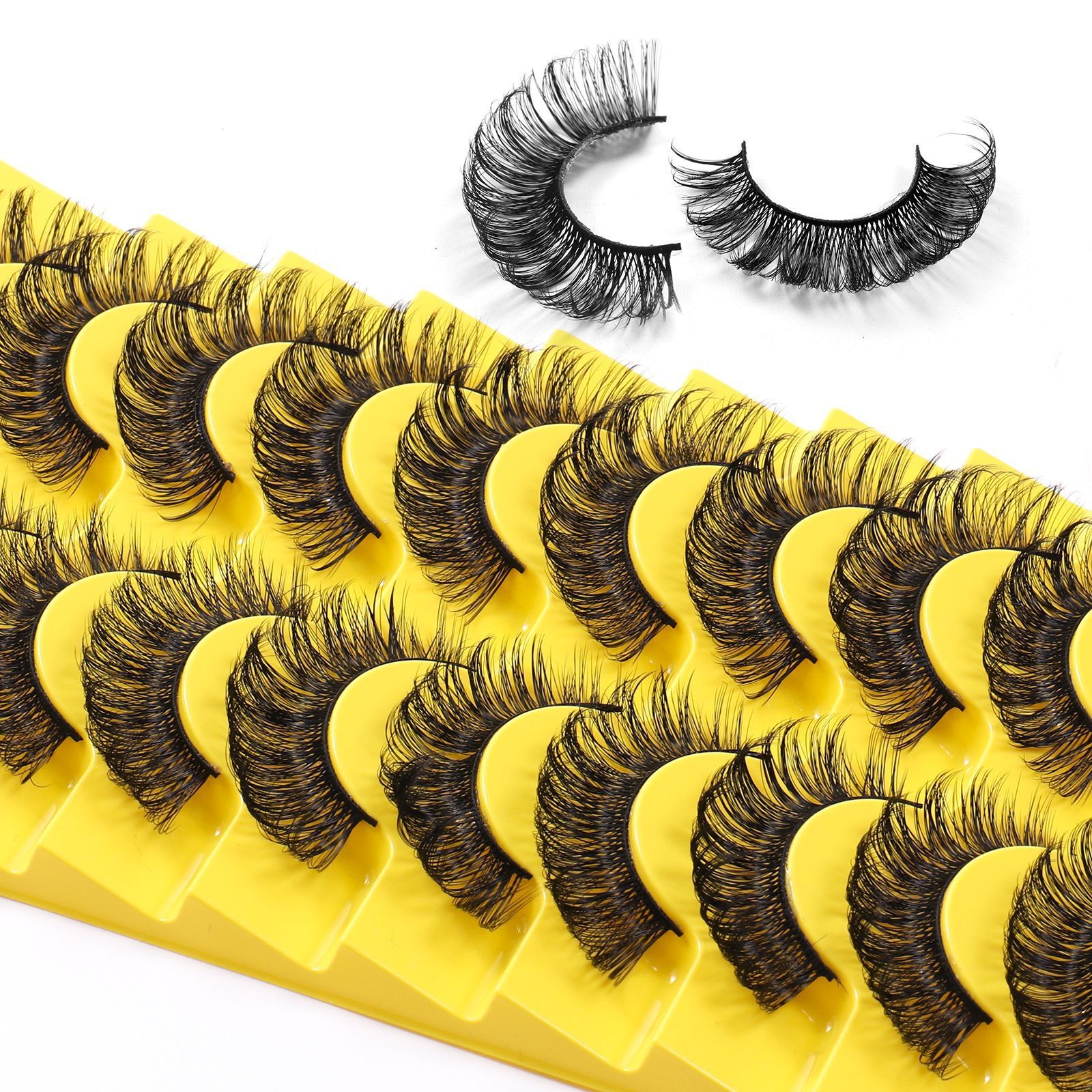 3D Mink Faux Curly and Fluffy Beautiful Natural Looking Lashes False Lashes 10 Pairs Pack