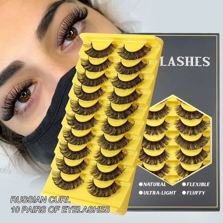 3D Mink Faux Curly and Fluffy Beautiful Natural Looking Lashes False Lashes 10 Pairs Pack