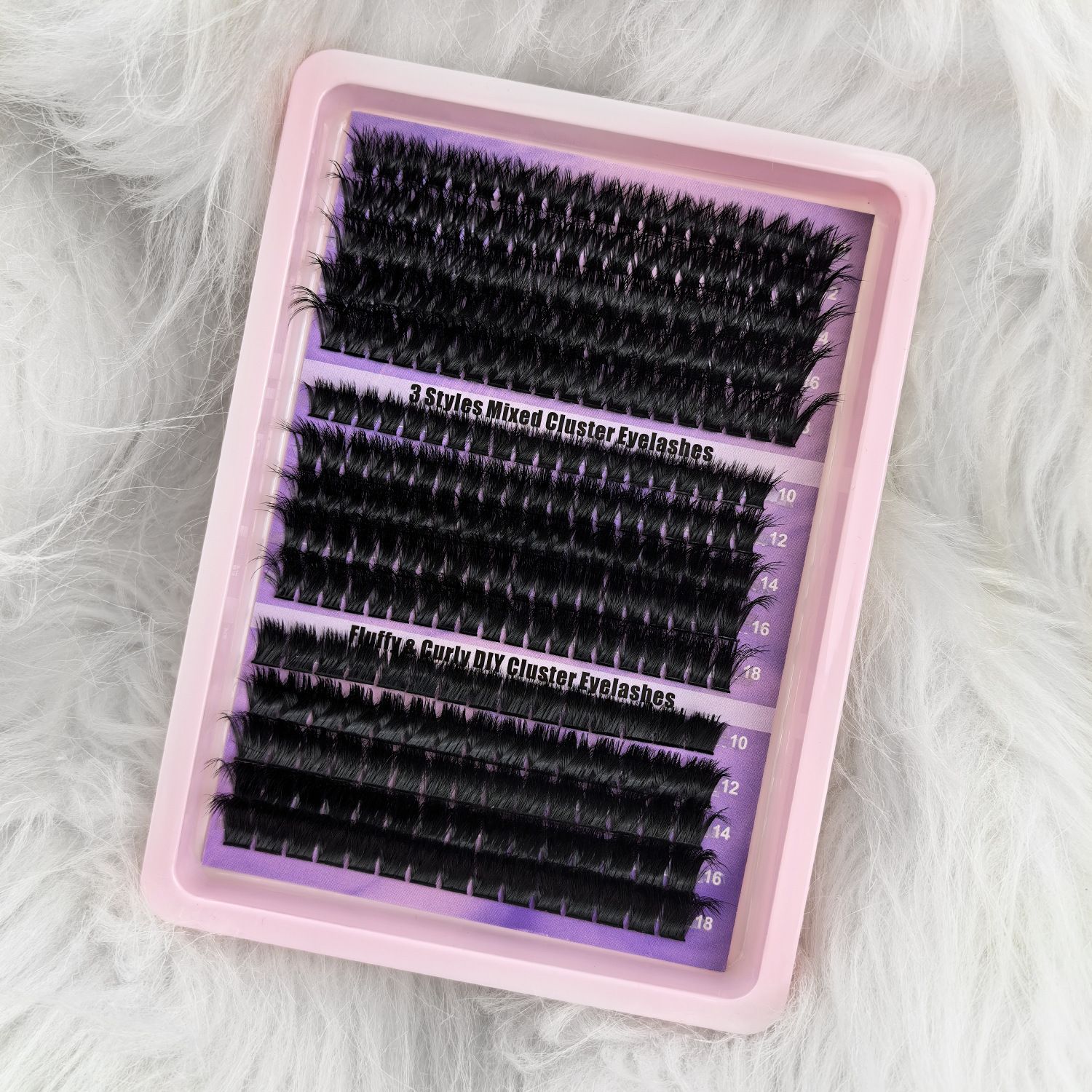 Eyelash Extension Kit 275pcs Individual Eyelashes Kit Cluster Lashes Natural Thick Fluffy Cluster 10-18mm Lash Extension Kit (80D&100D&180D,10-18MIX KIT)