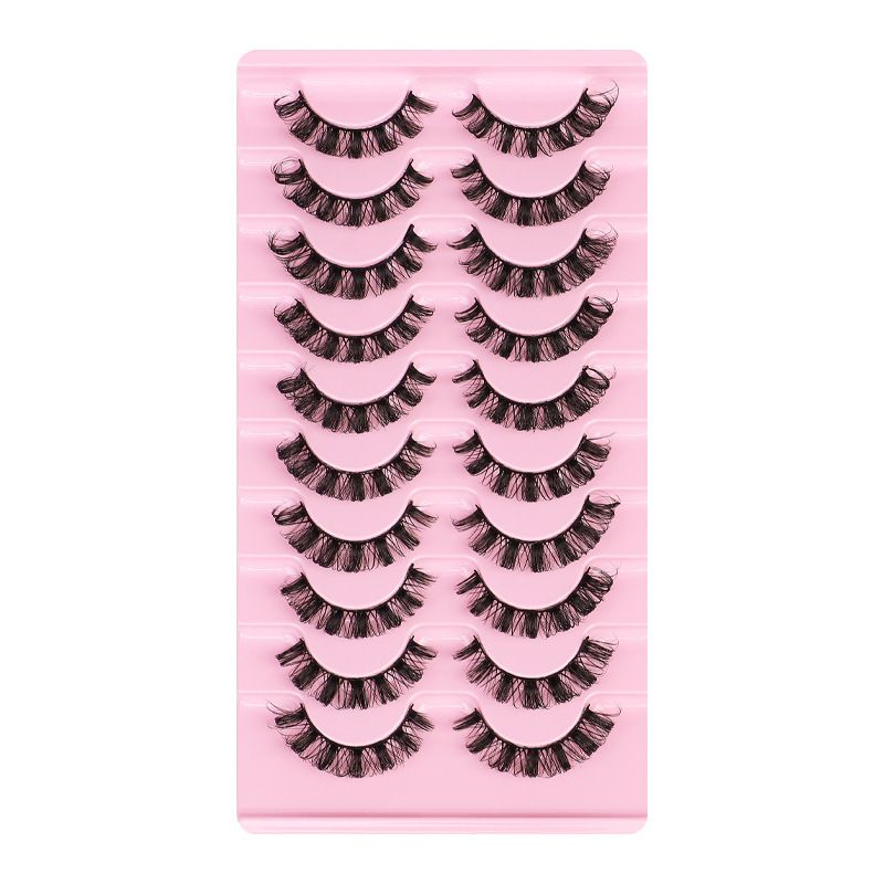 Lashes Nautral Look False Eyelashes 10 Pairs， Russian Strip Lashes Mink Wispy Lashes Pack D-curly Thick Full Volume Cat Eye Lashes Look Like Extensions