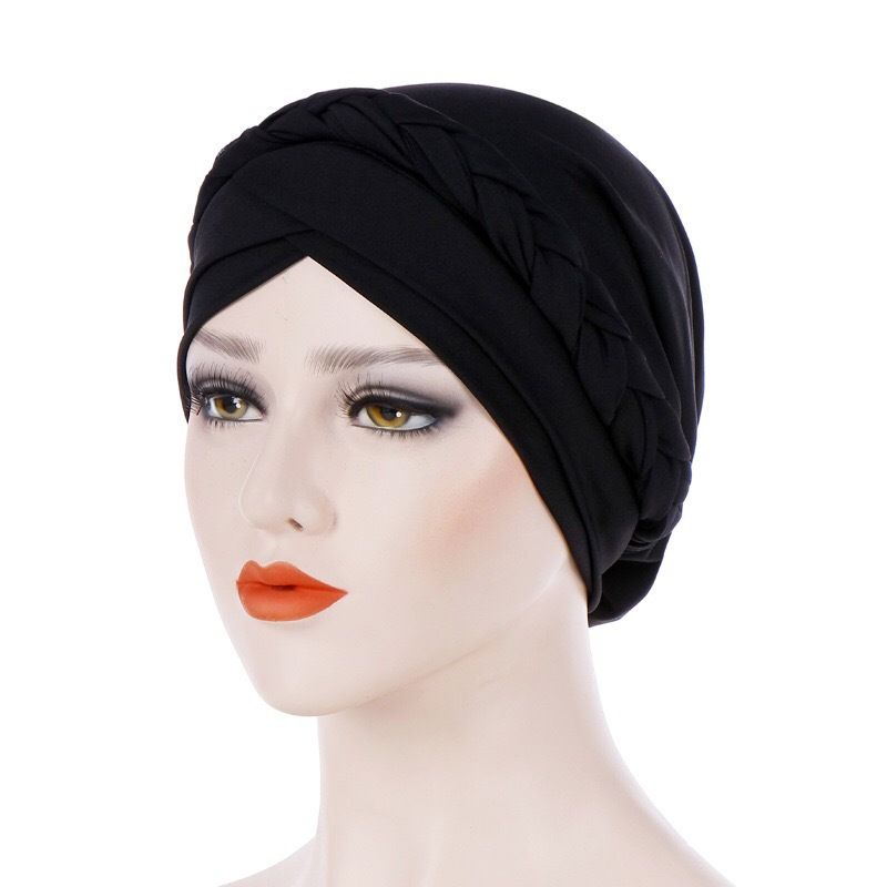 20 colors Turbans for Women African Pre-Tied Head Scarf for Women's Hair bowknot Wraps Cover Beanie Cap Headwear for Women Stretch Head Beanie Cover Twisted Pleated Headwrap Hair Cover Beanie Hats